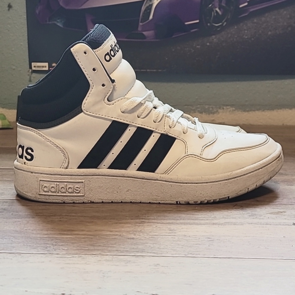 Adidas White High Top Shoes Mens